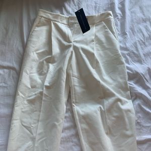 French Connection White Wide Leg 7/8 Trousers